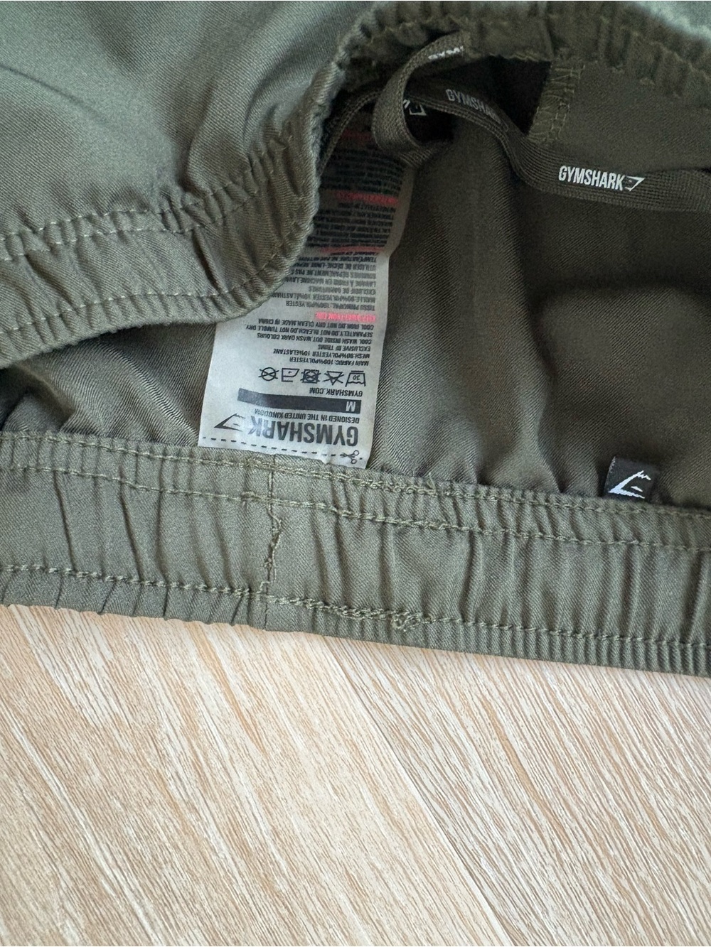 Gymshark Olive Workout Shorts with Elastic Waistband